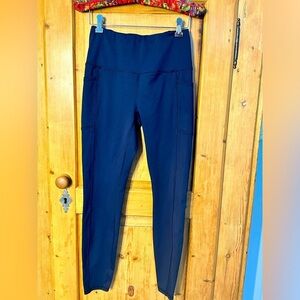 RBX Navy Workout Leggings W/Side Pockets Size Small